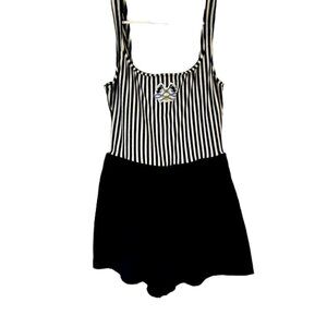 Vintage Sandcastle Catalina Nautical Pin-Up Sailor Striped Swimsuit Size 12
